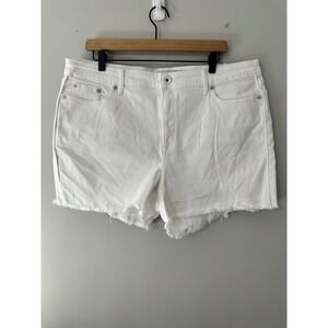 Vineyard Vines Womens White Denim Frayed Hem Shorts Size 33‎